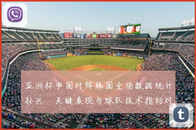 亚洲杯中国对阵韩国全场数据统计孙兴慜关键表现与球队技术指标对比